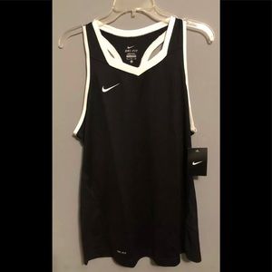 Women's Nike Dri-Fit Tank Top Black White XL New
